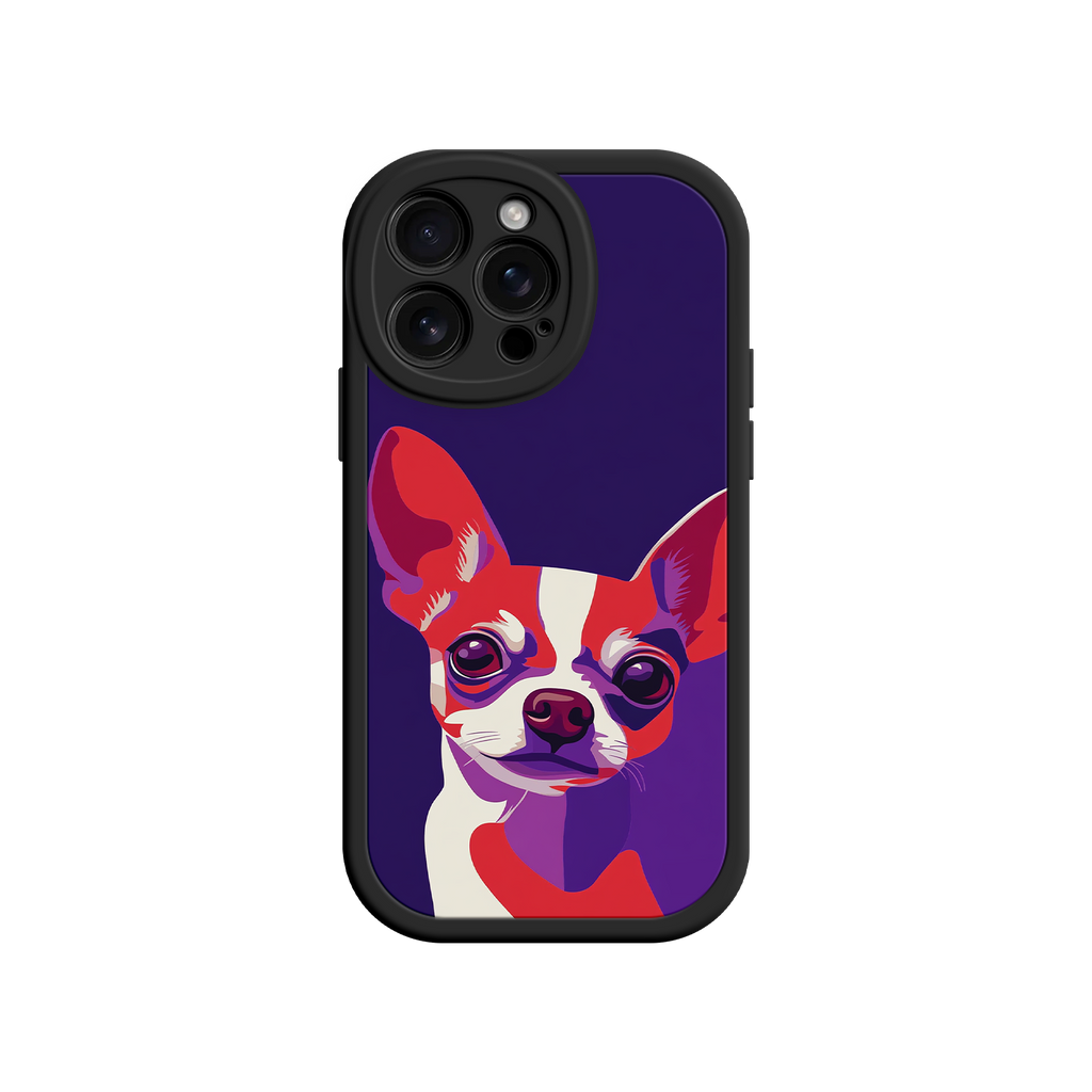 Colorful Chihuahua face phone case for iPhone