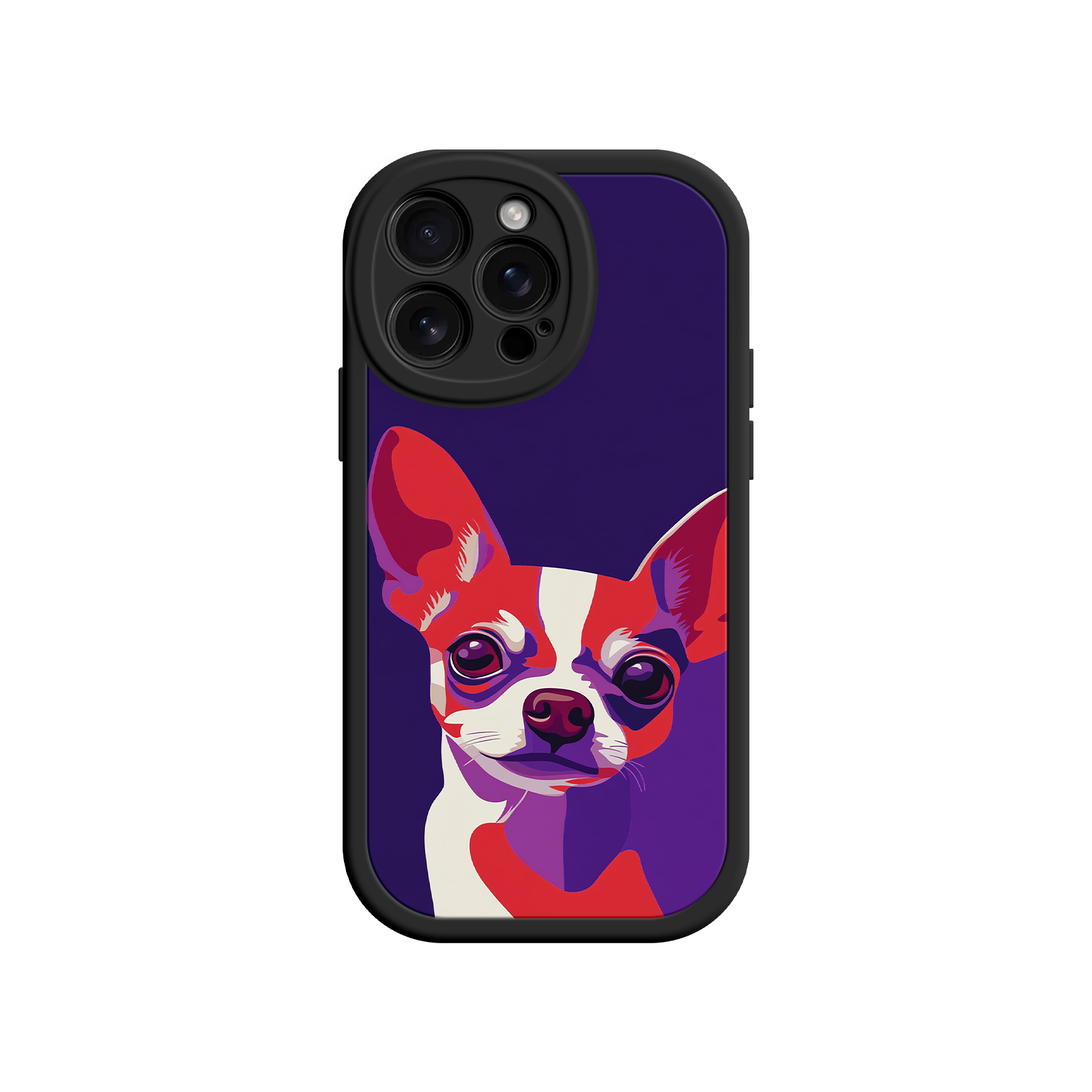 Colorful Chihuahua face phone case for iPhone