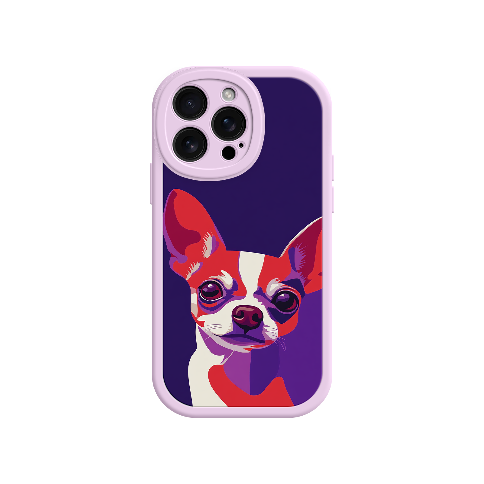 Pet-themed phone case with pop art illustration