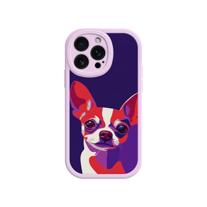 Pet-themed phone case with pop art illustration