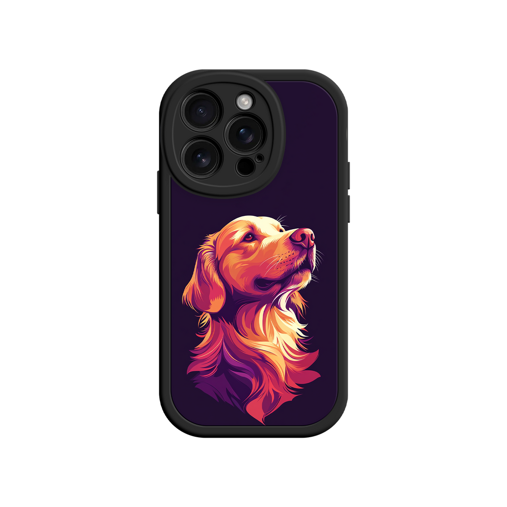 Dog breed phone case with colorful illustration