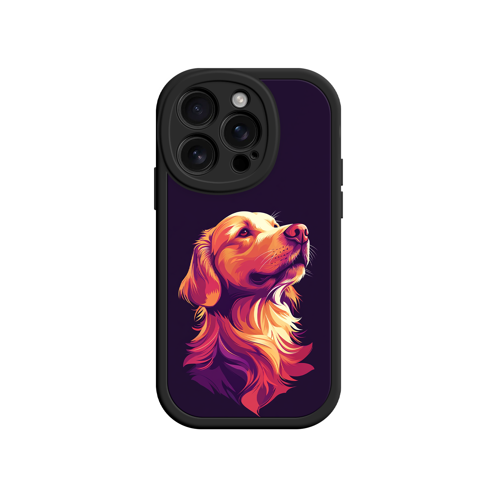 Dog breed phone case with colorful illustration