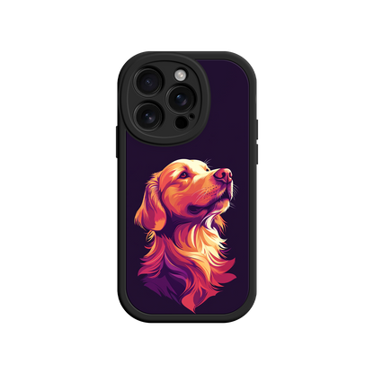 Dog breed phone case with colorful illustration