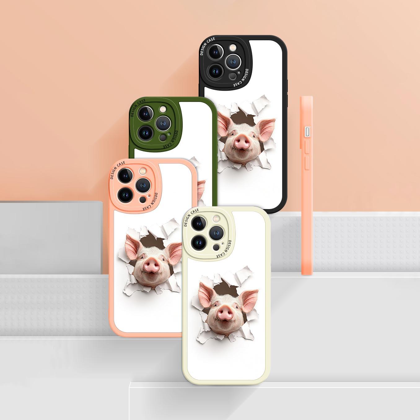 #MC0001 Factory Wholesale Piggy phonecase compatible for iphone 16 15 14 13 12 11 Cellphone Casing Shockproof Devices Smartphone Protection Protective Back Cover Handheld Accessories Screen Protector