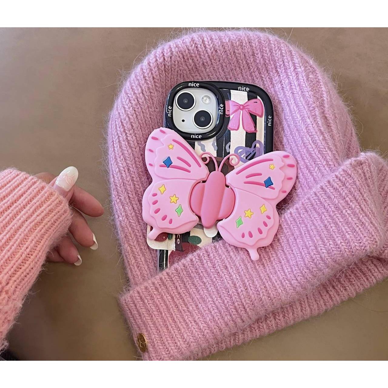 Butterflies phone PopGrip, Desktop Bracket, adjustable cellphone stand, retractable smartphone holder, phone mount support, Folding Kickstand, handheld accessories