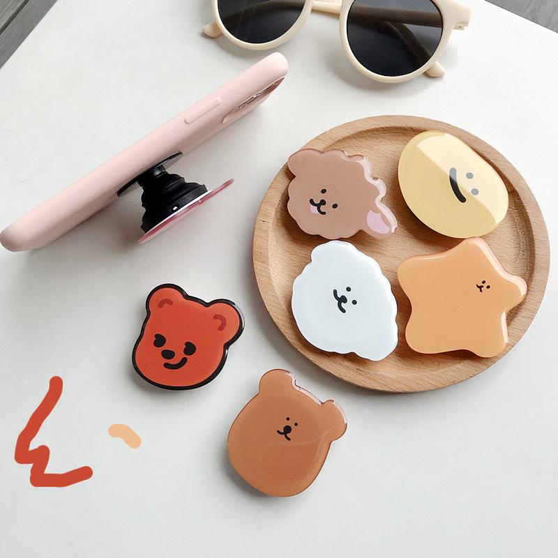 Cartoon PopSockets Cute Ins phone PopGrip, adjustable cellphone stand, retractable smartphone holder, phone mount support, Foldable Kickstand, handheld accessories Folding
