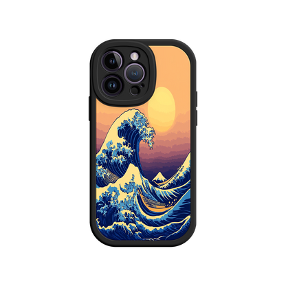 #MC0012 Factory Wholesale Great Wave Sunset iPhone Case – Japanese Art with Ocean & Mountain Design