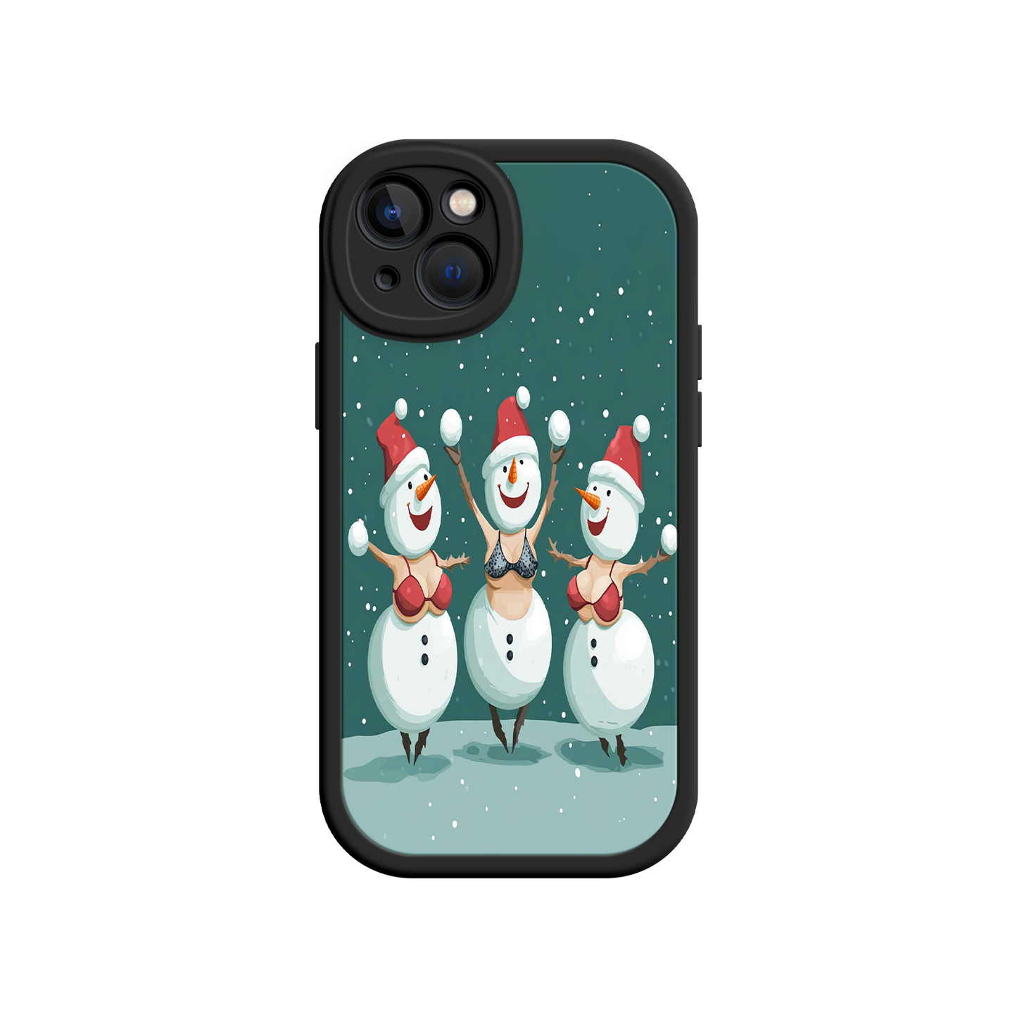#MC0037 Factory Wholesale Festive Snowman iPhone 17 Case – Funny Christmas Art, Jolly Holiday Design, Soft Snowflakes