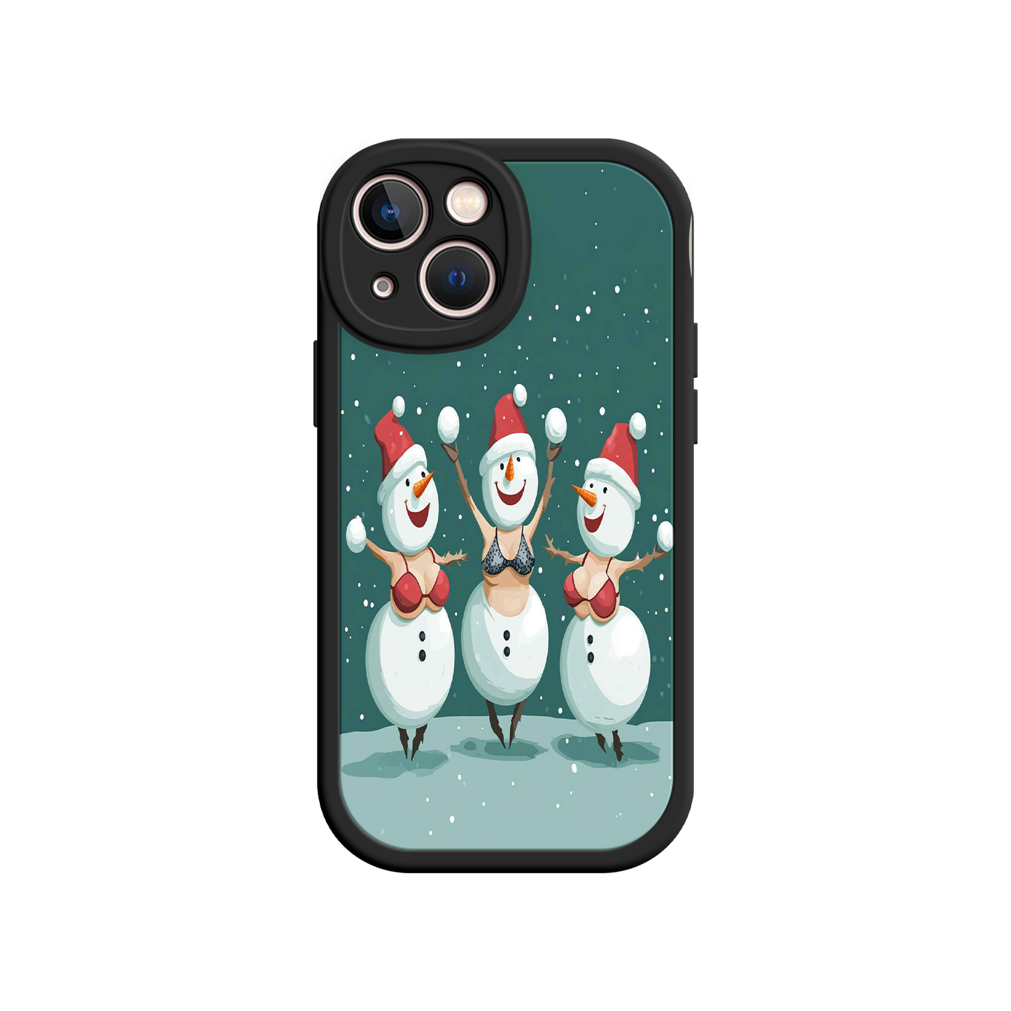 #MC0037 Factory Wholesale Festive Snowman iPhone 17 Case – Funny Christmas Art, Jolly Holiday Design, Soft Snowflakes