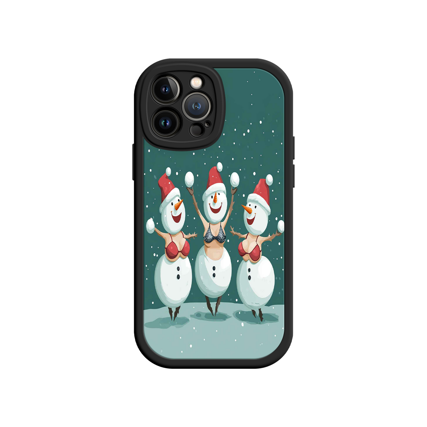 #MC0037 Factory Wholesale Festive Snowman iPhone 17 Case – Funny Christmas Art, Jolly Holiday Design, Soft Snowflakes