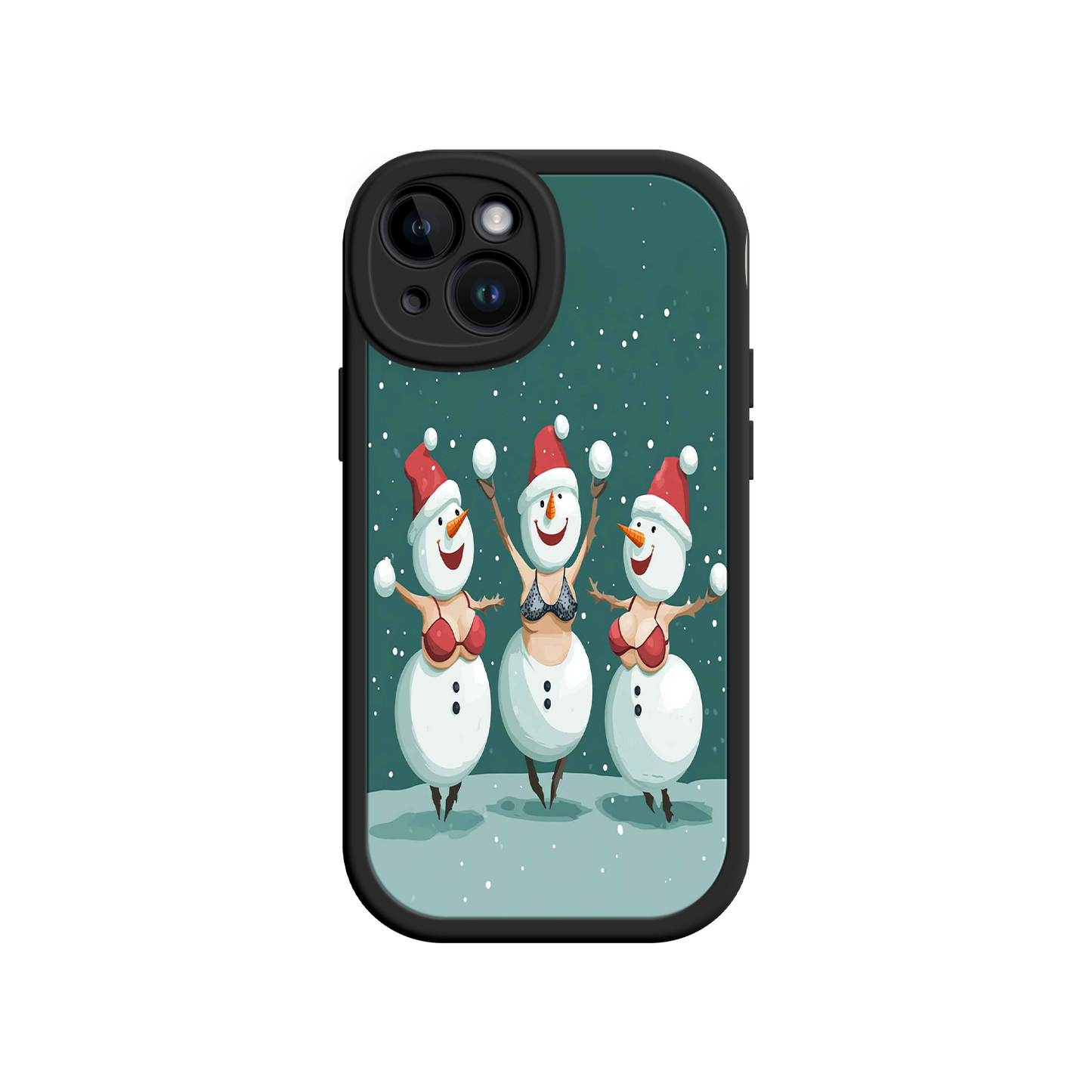 #MC0037 Factory Wholesale Festive Snowman iPhone 17 Case – Funny Christmas Art, Jolly Holiday Design, Soft Snowflakes