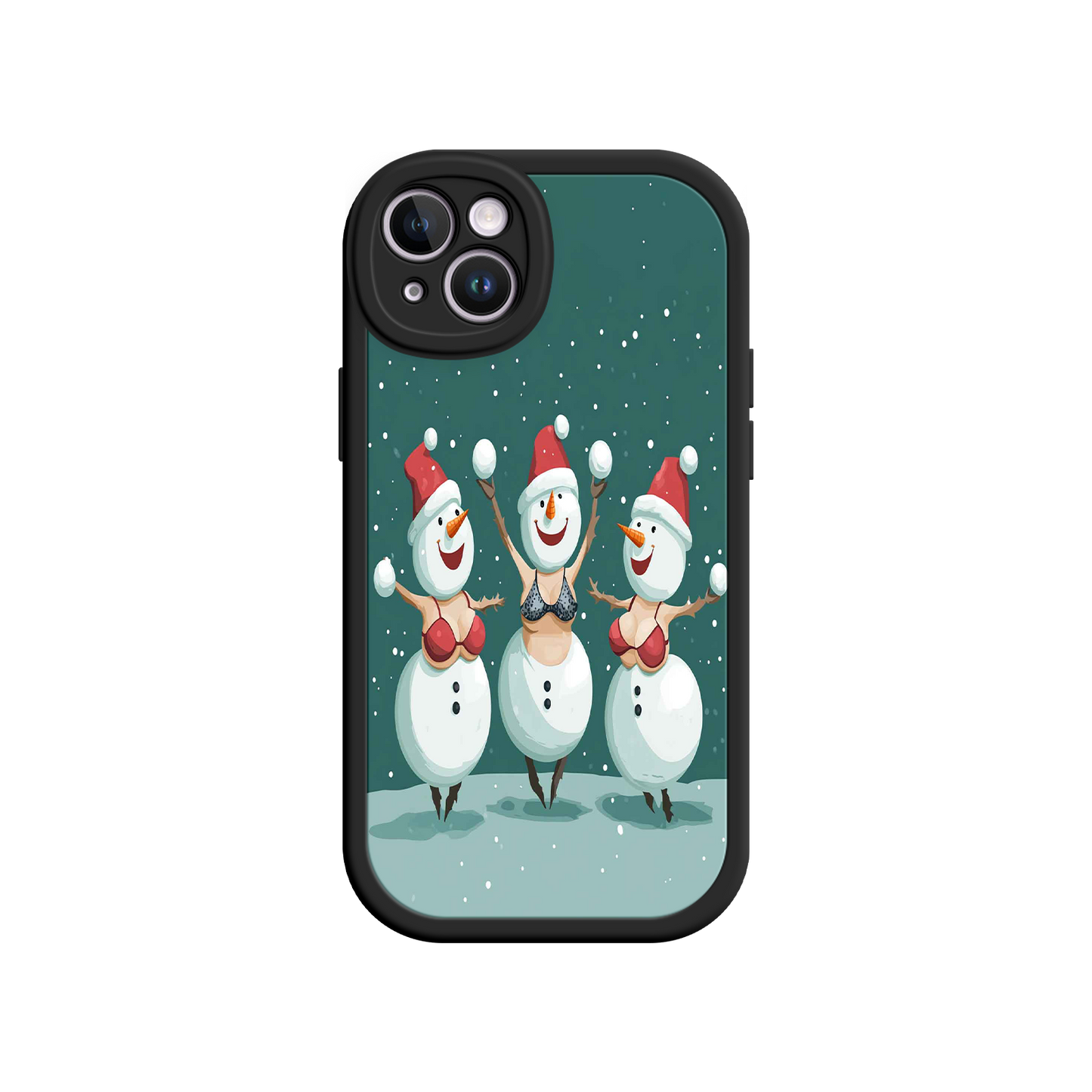 #MC0037 Factory Wholesale Festive Snowman iPhone 17 Case – Funny Christmas Art, Jolly Holiday Design, Soft Snowflakes