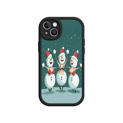 #MC0037 Factory Wholesale Festive Snowman iPhone 17 Case – Funny Christmas Art, Jolly Holiday Design, Soft Snowflakes