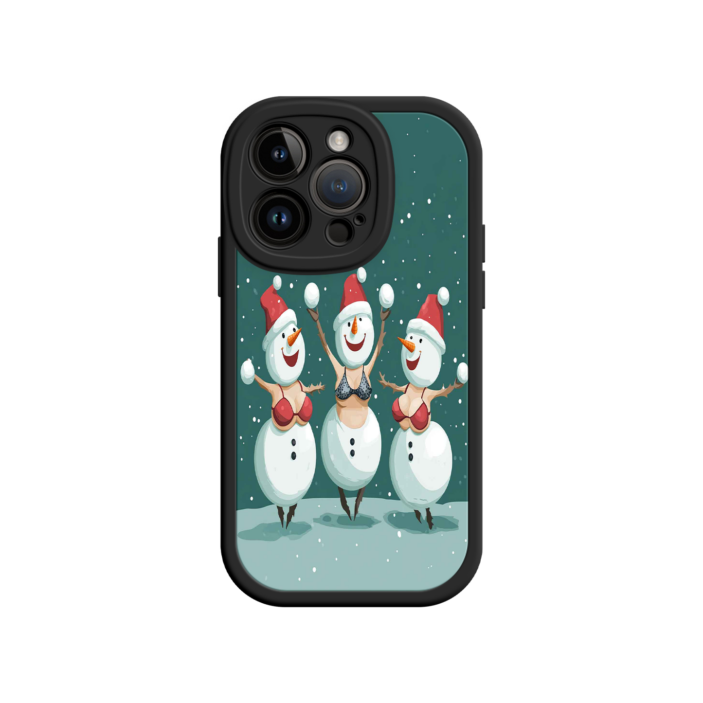 #MC0037 Factory Wholesale Festive Snowman iPhone 17 Case – Funny Christmas Art, Jolly Holiday Design, Soft Snowflakes