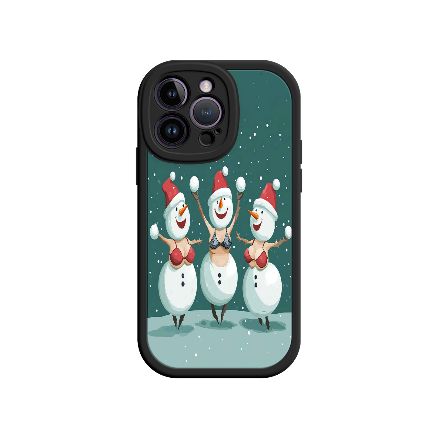 #MC0037 Factory Wholesale Festive Snowman iPhone 17 Case – Funny Christmas Art, Jolly Holiday Design, Soft Snowflakes