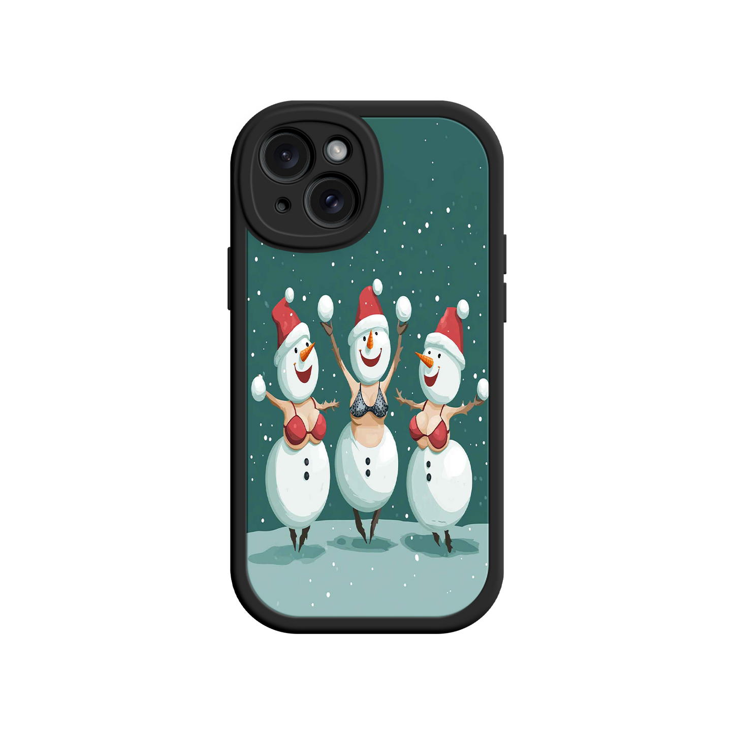 #MC0037 Factory Wholesale Festive Snowman iPhone 17 Case – Funny Christmas Art, Jolly Holiday Design, Soft Snowflakes