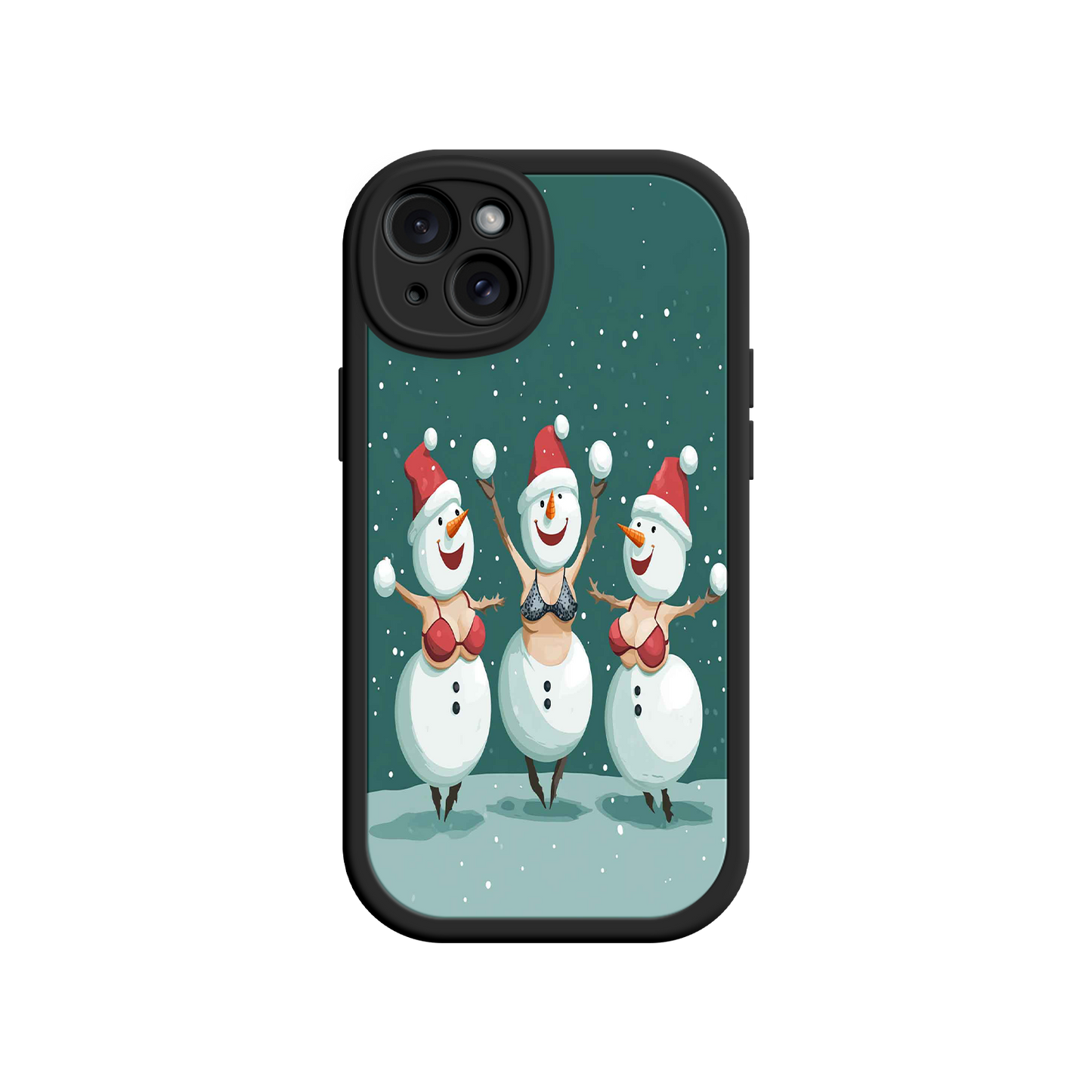 #MC0037 Factory Wholesale Festive Snowman iPhone 17 Case – Funny Christmas Art, Jolly Holiday Design, Soft Snowflakes