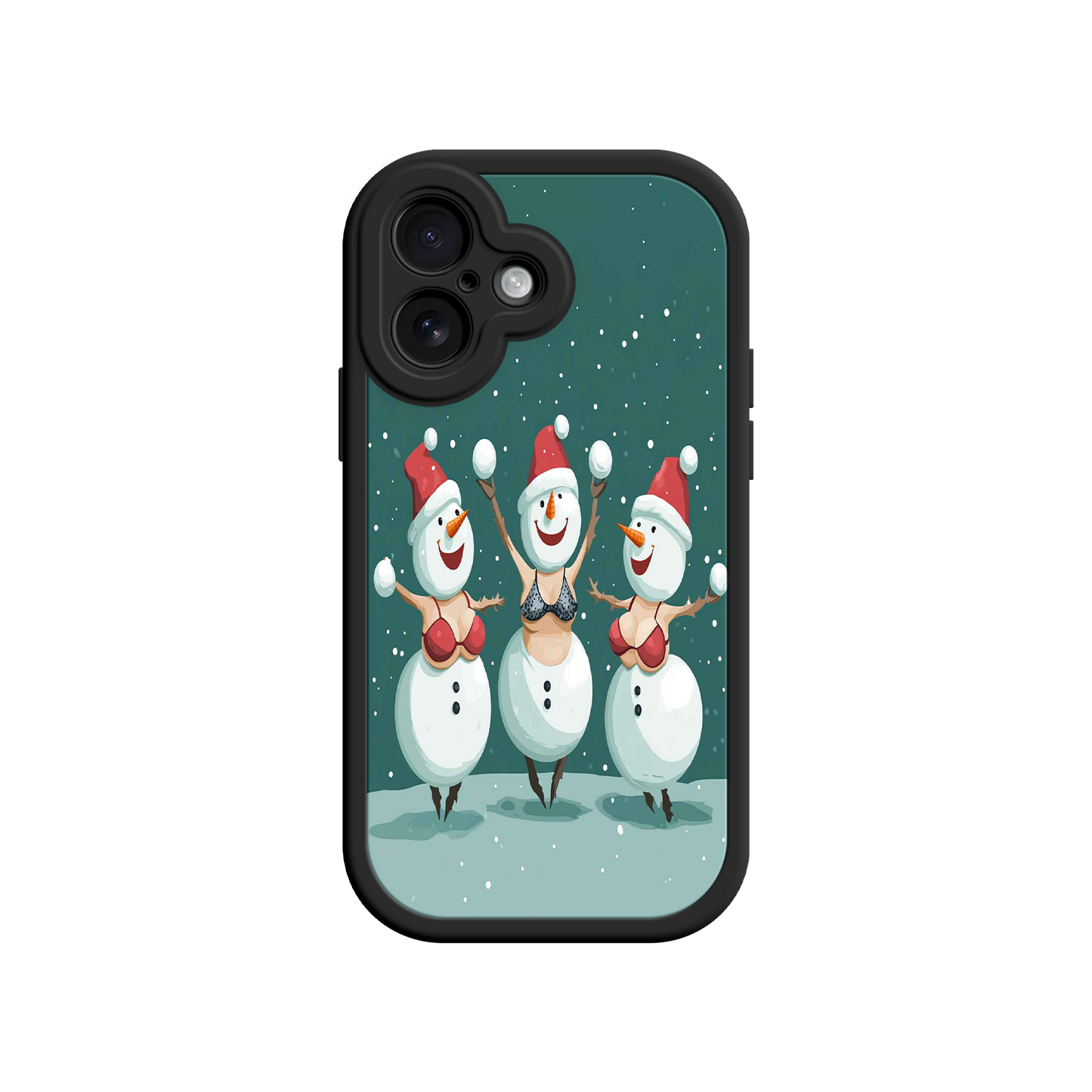 #MC0037 Factory Wholesale Festive Snowman iPhone 17 Case – Funny Christmas Art, Jolly Holiday Design, Soft Snowflakes