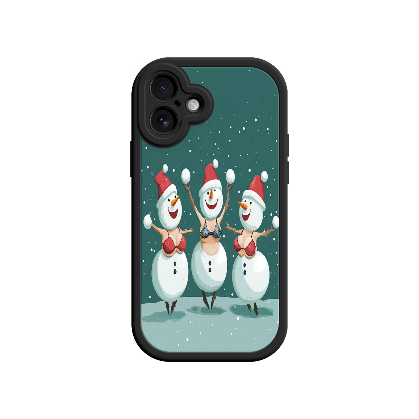 #MC0037 Factory Wholesale Festive Snowman iPhone 17 Case – Funny Christmas Art, Jolly Holiday Design, Soft Snowflakes