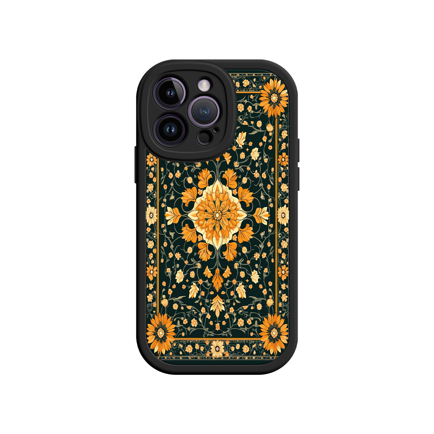 #MC0042 Factory Wholesale Ornate Floral iPhone 17 Case – Baroque Vintage Pattern Protective Cover for iPhone 16 Pro / Max