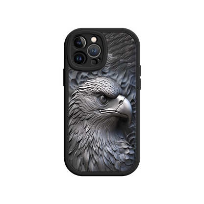 #MC0026 Factory Wholesale Embossed Eagle iPhone 17 Case – Grayscale 3D Design, Rugged Protective Cover, Symbol of Strength & Freedom