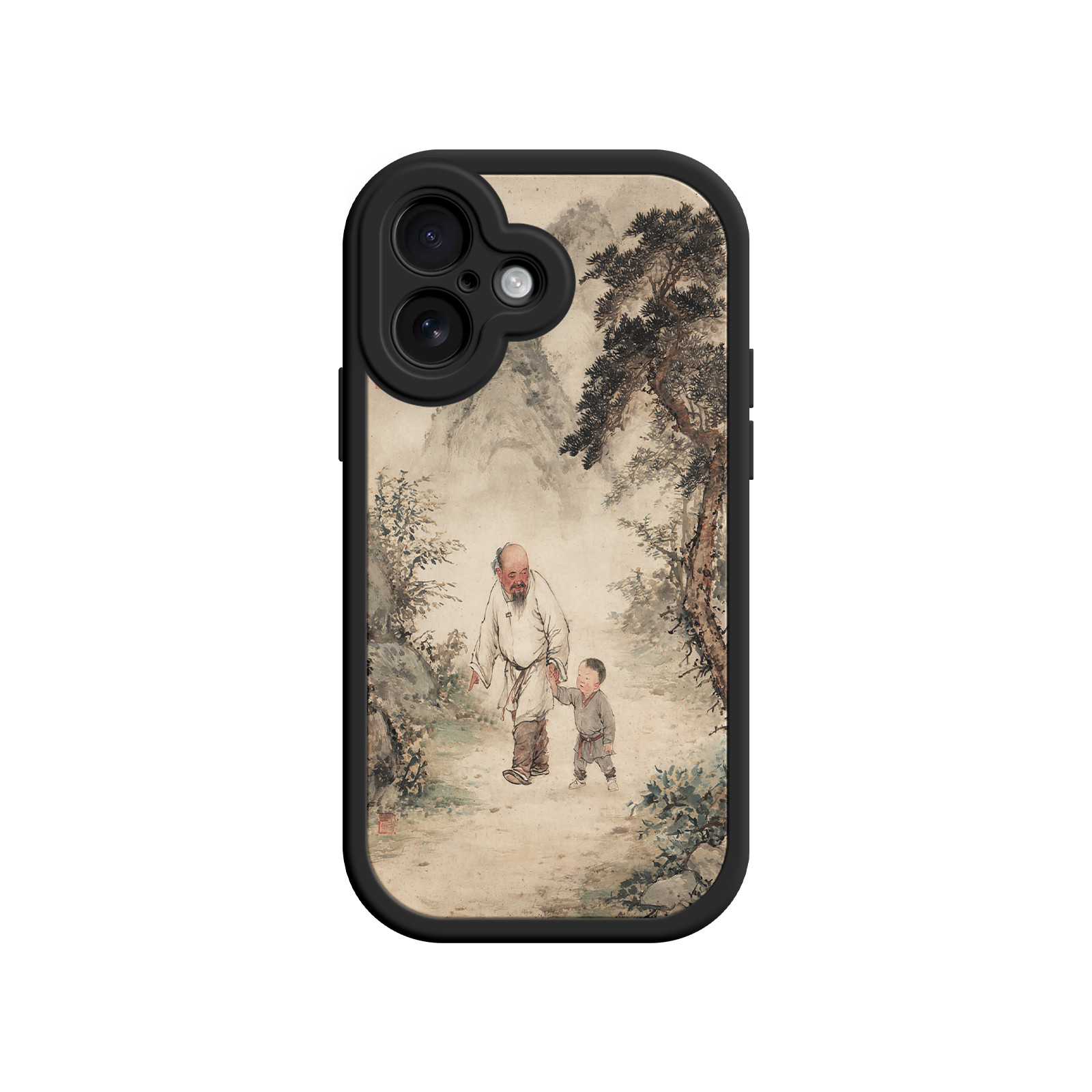 Traditional Chinese Landscape iPhone Case – Cultural Art with Generational Bond