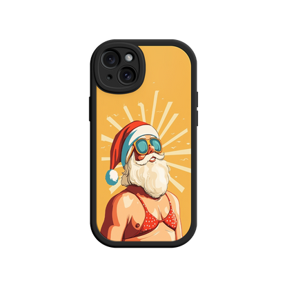 Funny Christmas phone case with beach Santa artwork