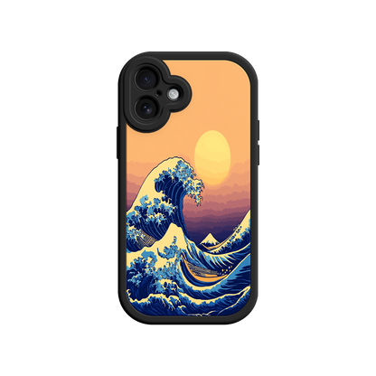#MC0012 Factory Wholesale Great Wave Sunset iPhone Case – Japanese Art with Ocean & Mountain Design