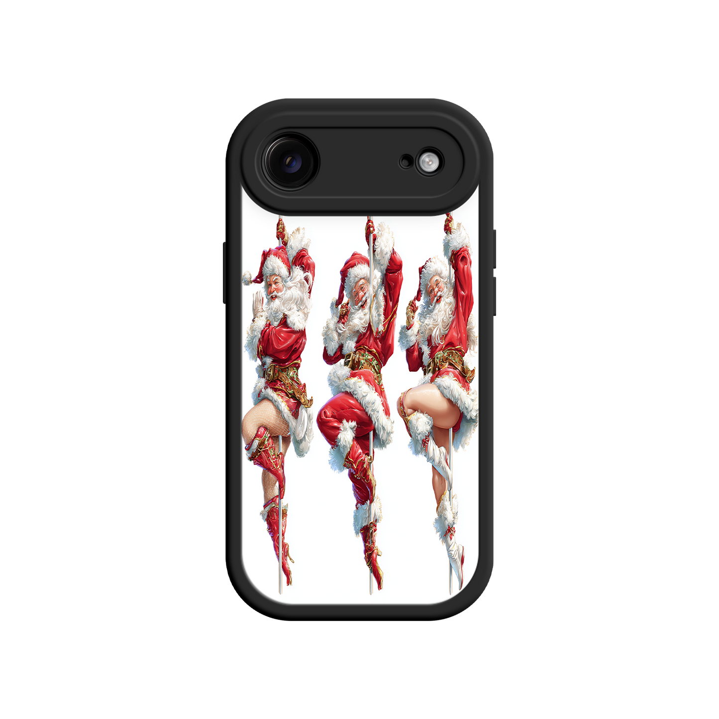 Instagram-worthy phone case with vintage Santa dancers