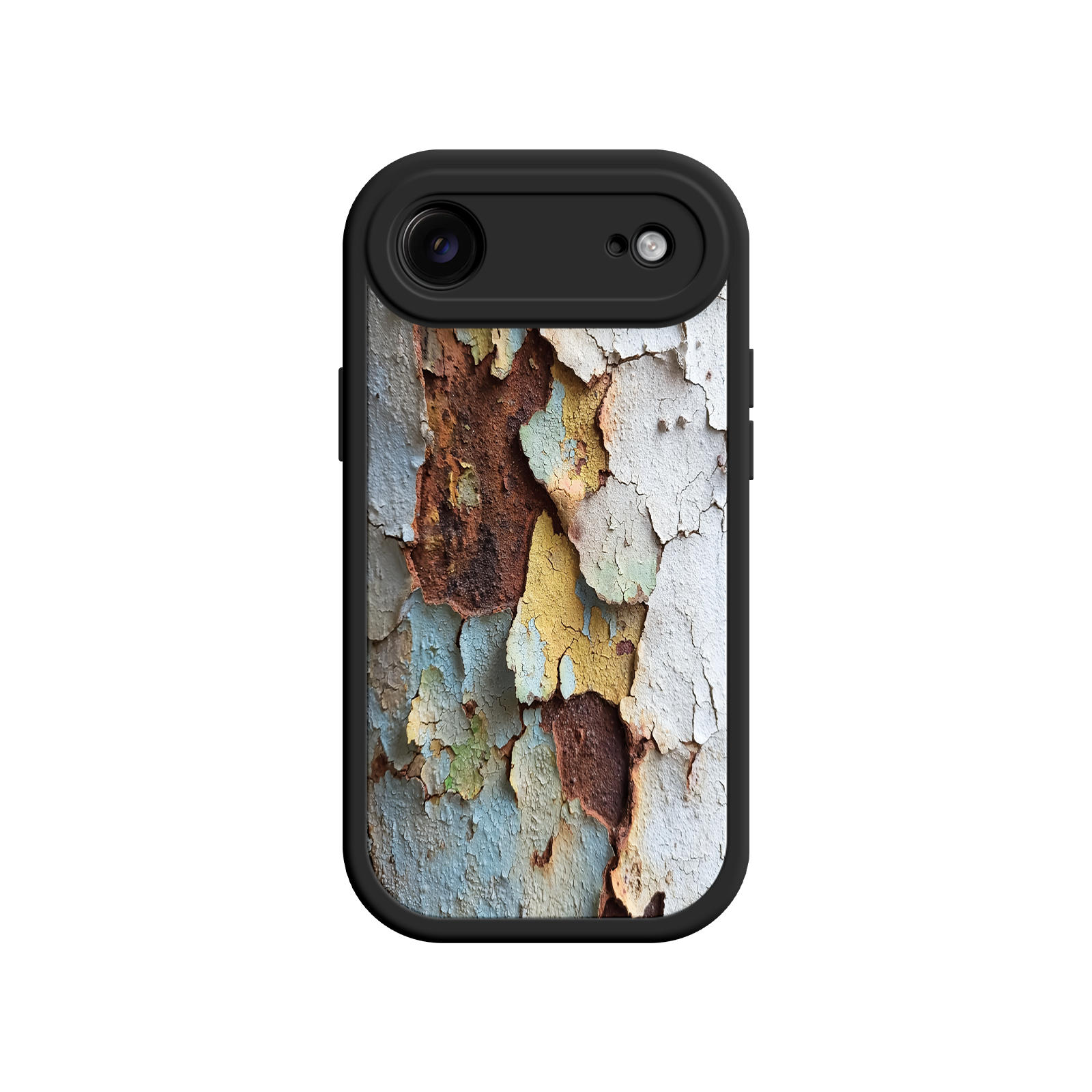 Peeling paint phone case with cultural depth