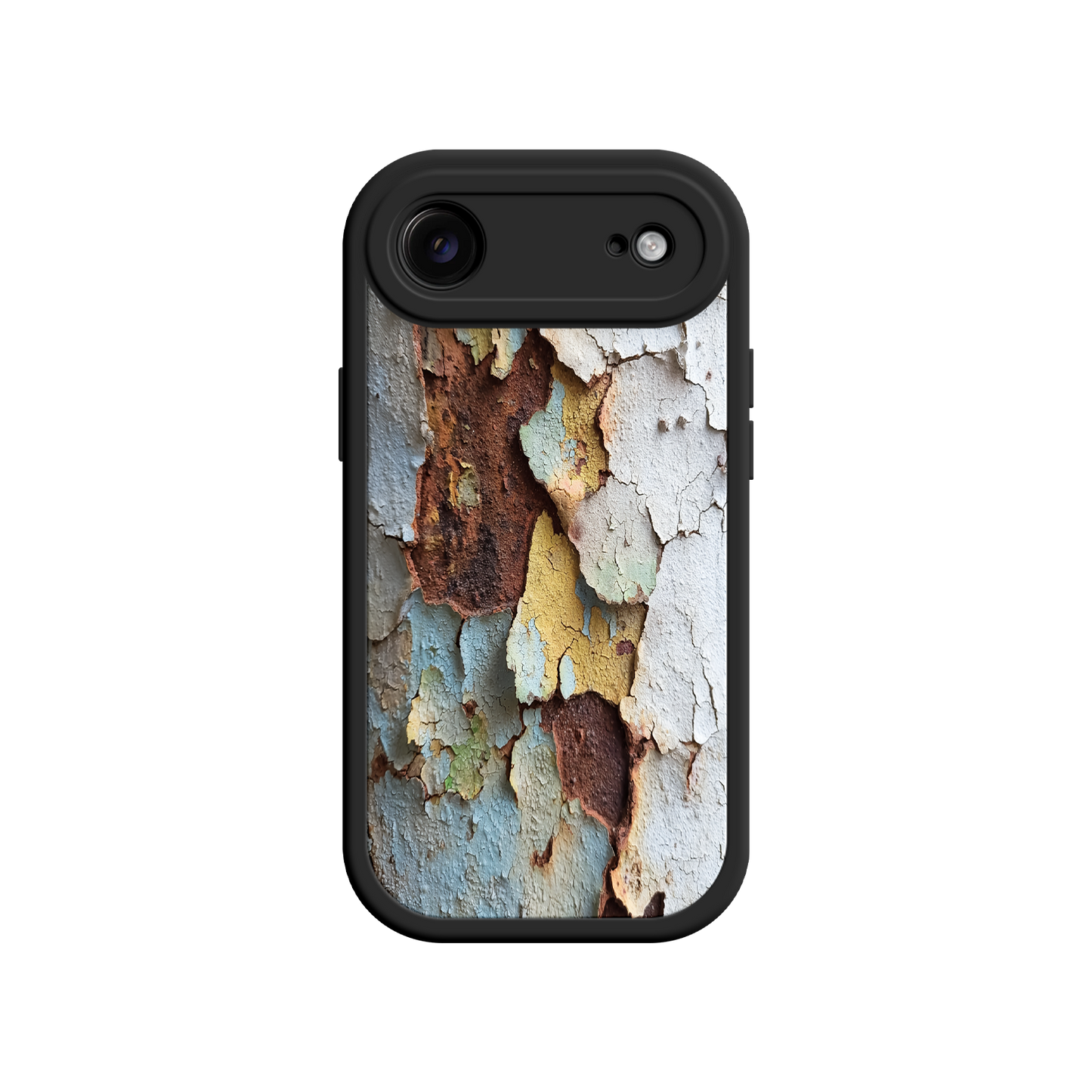 Rustic iPhone case with peeling paint texture
