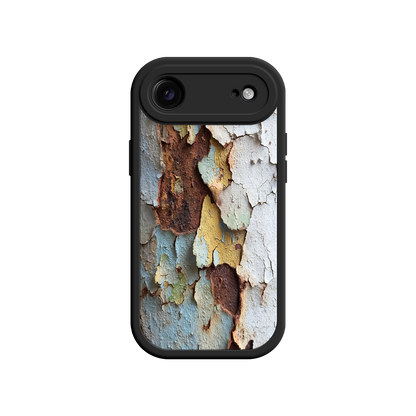 Rustic iPhone case with peeling paint texture