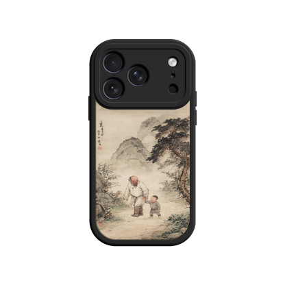 Watercolor phone case with serene nature path