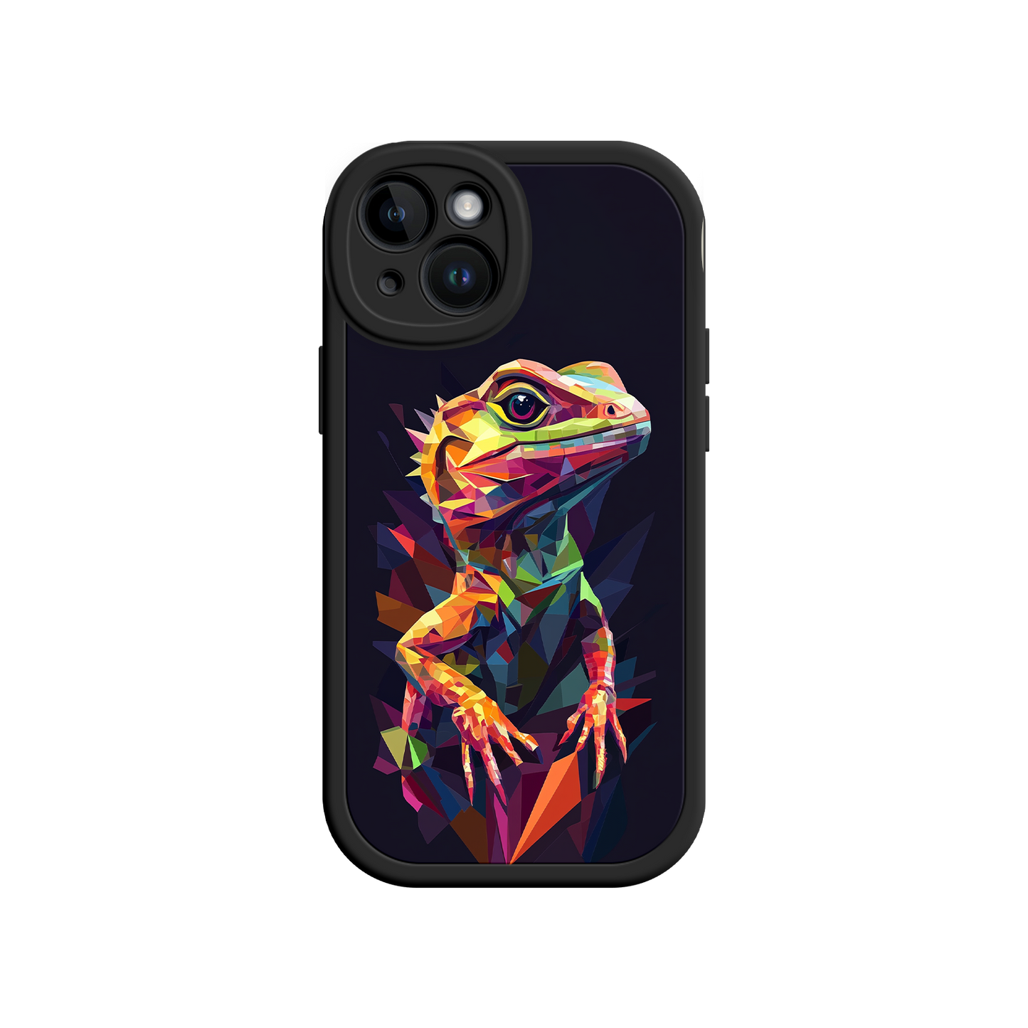 #MC0024 Factory Wholesale Geometric Lizard iPhone 17 Case – Colorful Polygon Art, Protective Animal Print Cover, Bold Reptile Design