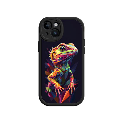 #MC0024 Factory Wholesale Geometric Lizard iPhone 17 Case – Colorful Polygon Art, Protective Animal Print Cover, Bold Reptile Design