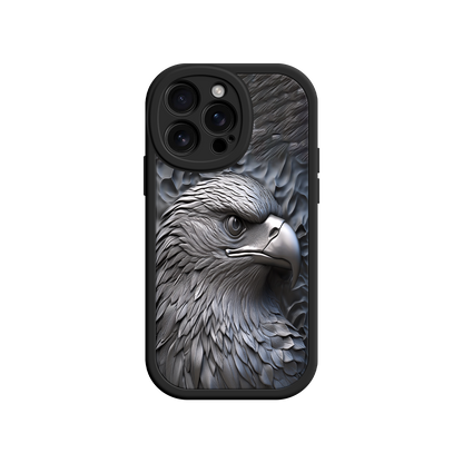 #MC0026 Factory Wholesale Embossed Eagle iPhone 17 Case – Grayscale 3D Design, Rugged Protective Cover, Symbol of Strength & Freedom