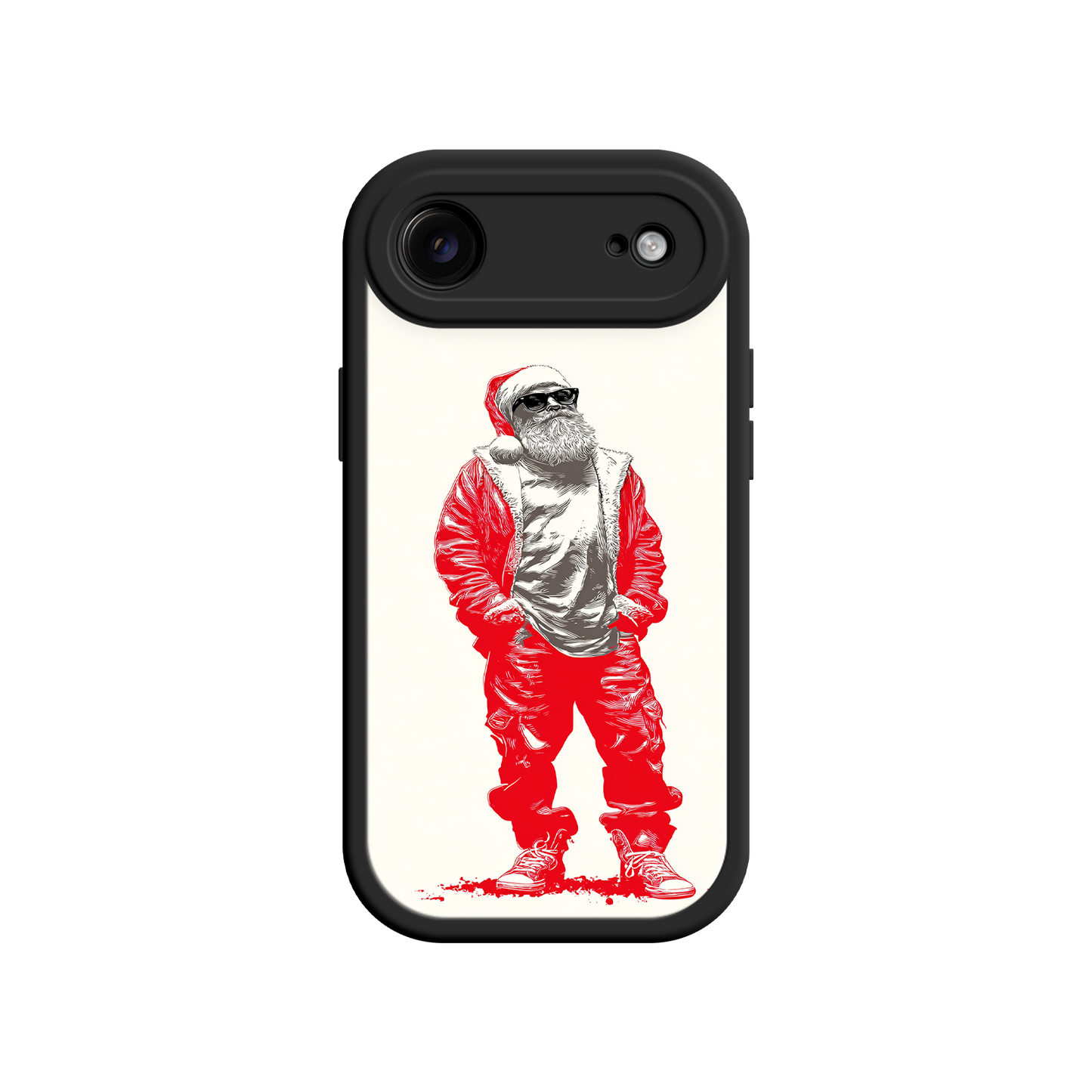 Christmas gift phone case with stylish Santa artwork