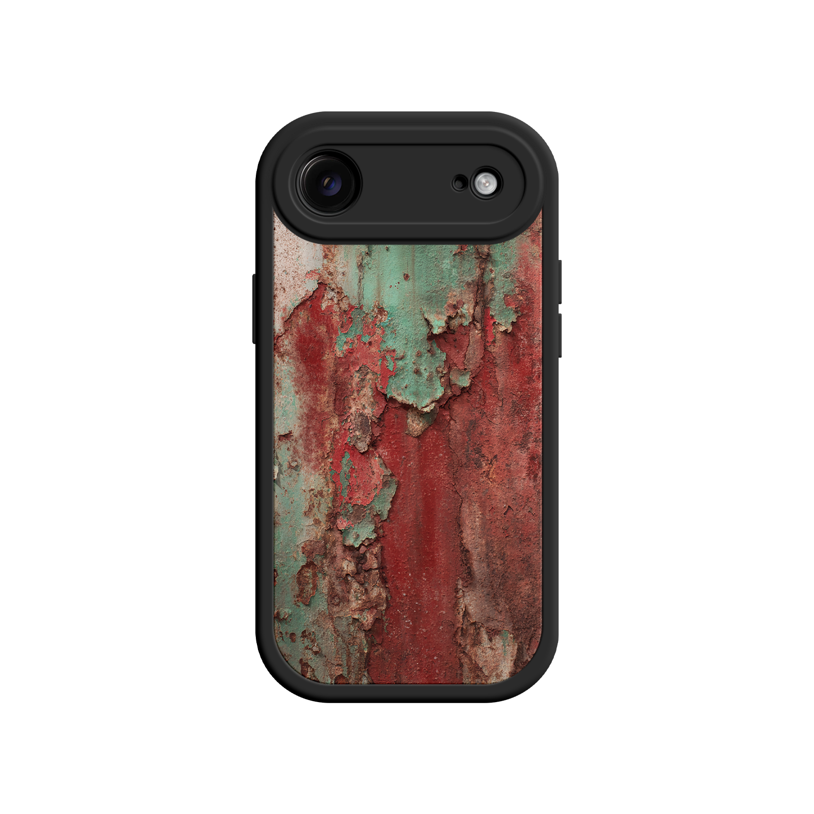 Industrial phone case featuring oxidized metal surface
