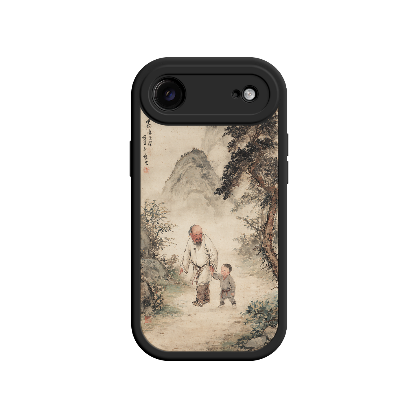 Artistic phone case with aged parchment background