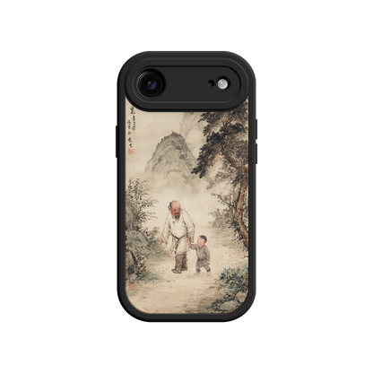 Artistic phone case with aged parchment background