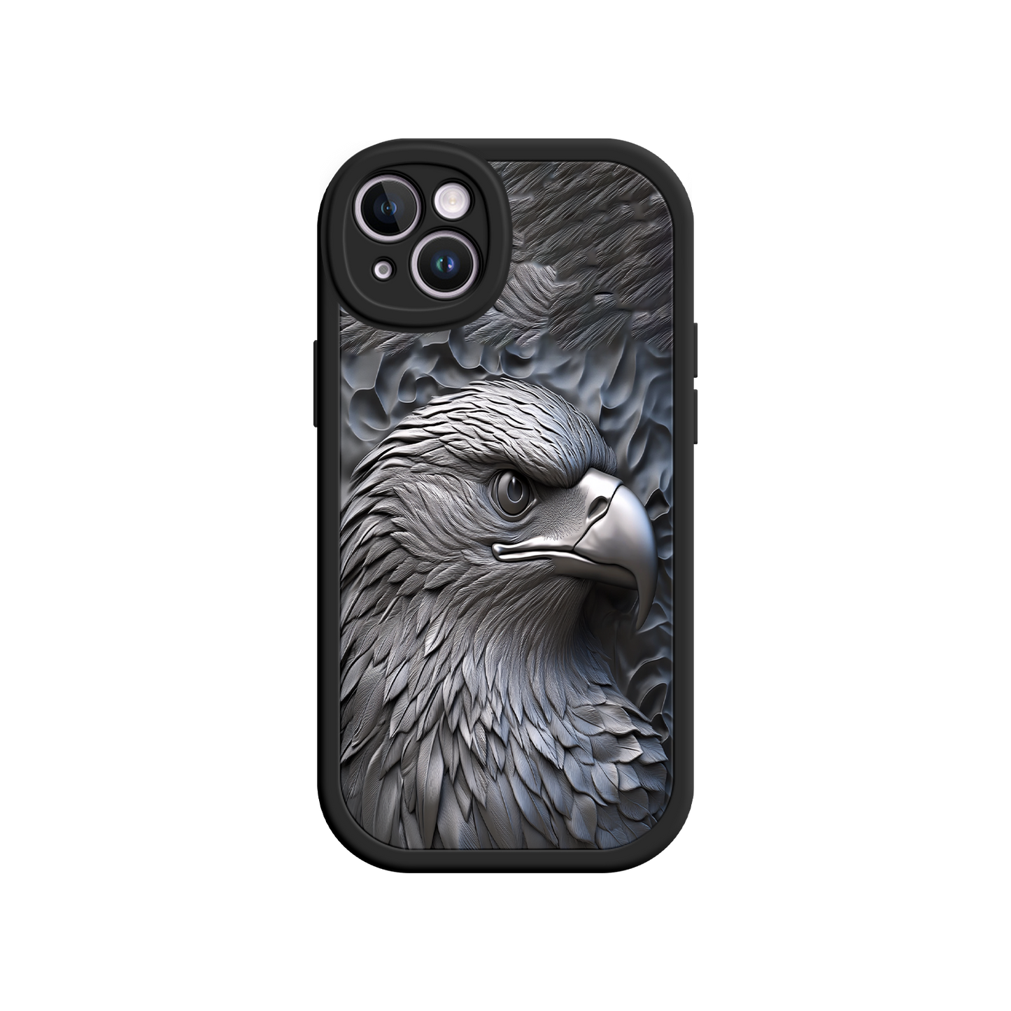 #MC0026 Factory Wholesale Embossed Eagle iPhone 17 Case – Grayscale 3D Design, Rugged Protective Cover, Symbol of Strength & Freedom