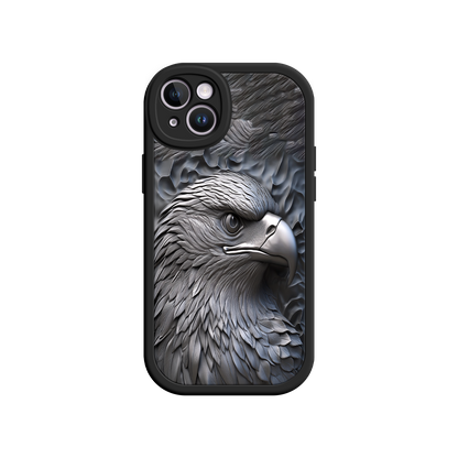 #MC0026 Factory Wholesale Embossed Eagle iPhone 17 Case – Grayscale 3D Design, Rugged Protective Cover, Symbol of Strength & Freedom