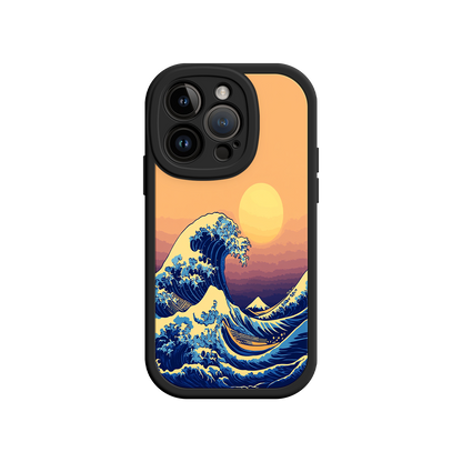 #MC0012 Factory Wholesale Great Wave Sunset iPhone Case – Japanese Art with Ocean & Mountain Design