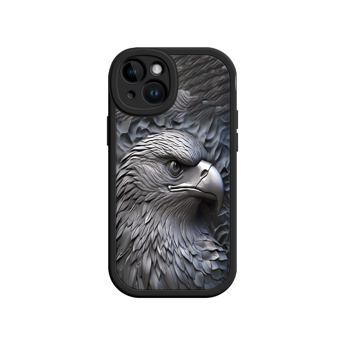 #MC0026 Factory Wholesale Embossed Eagle iPhone 17 Case – Grayscale 3D Design, Rugged Protective Cover, Symbol of Strength & Freedom