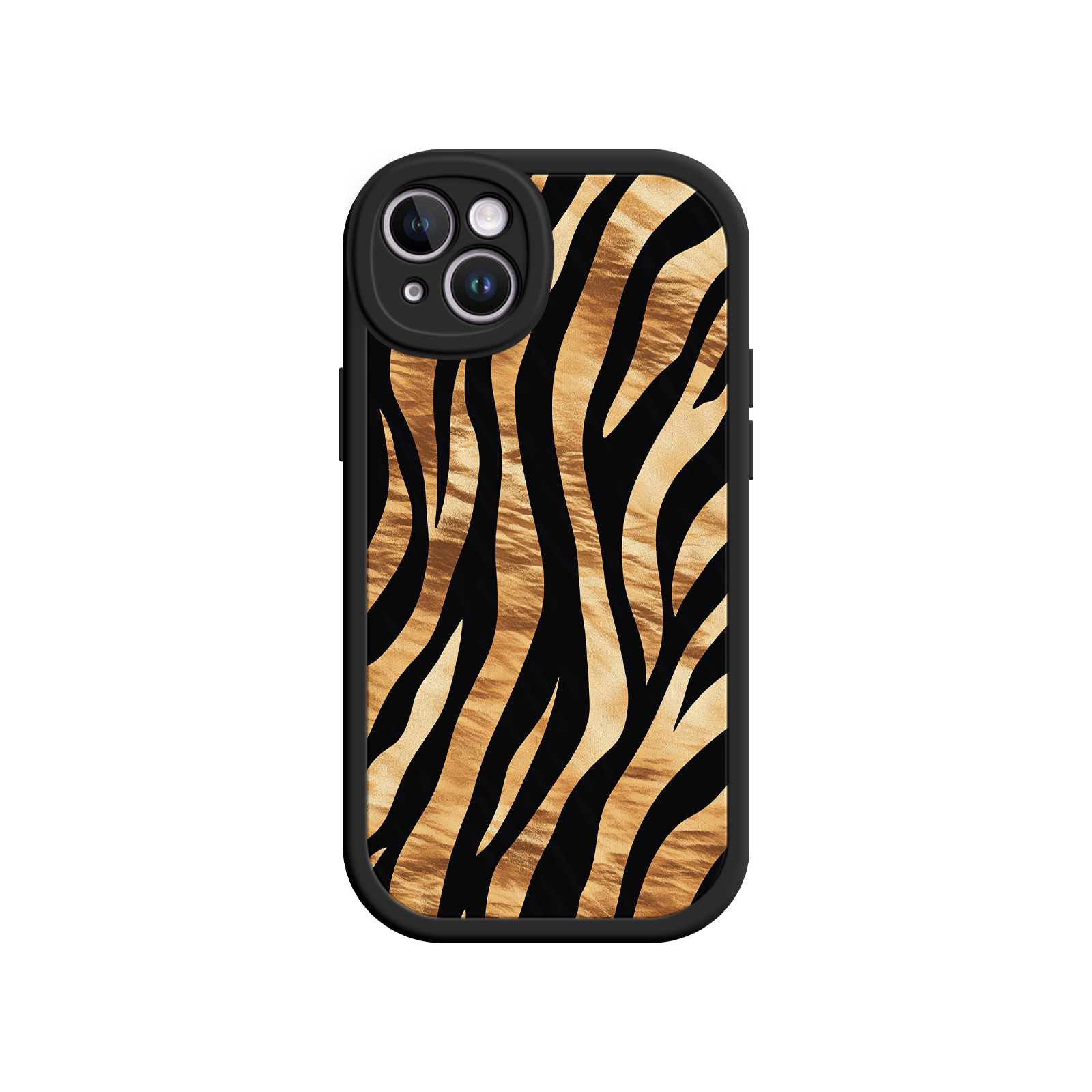 Tiger Stripe iPhone Case – Bold Animal Print with Olive Green Frame