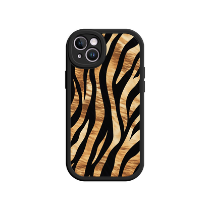 #MC0011 Factory Wholesale Tiger Stripe iPhone Case – Bold Animal Print with Olive Green Frame