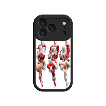 Santa Claus phone case with joyful dance illustration