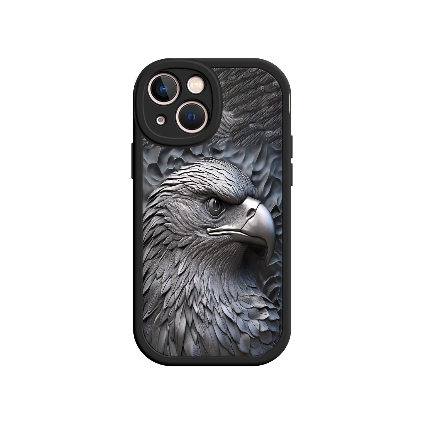 #MC0026 Factory Wholesale Embossed Eagle iPhone 17 Case – Grayscale 3D Design, Rugged Protective Cover, Symbol of Strength & Freedom