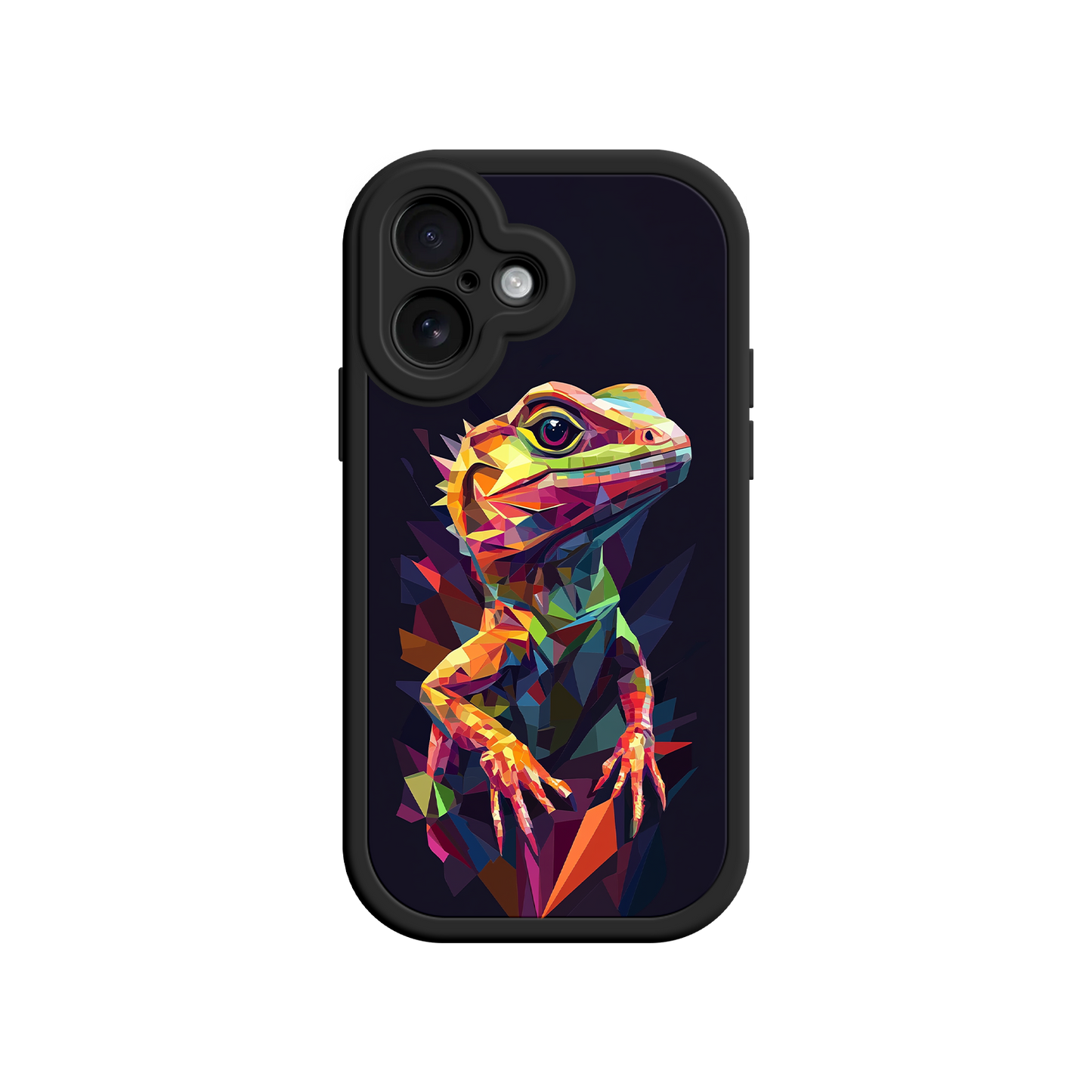 #MC0024 Factory Wholesale Geometric Lizard iPhone 17 Case – Colorful Polygon Art, Protective Animal Print Cover, Bold Reptile Design