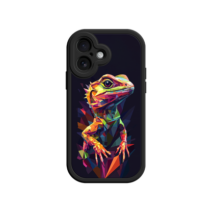 #MC0024 Factory Wholesale Geometric Lizard iPhone 17 Case – Colorful Polygon Art, Protective Animal Print Cover, Bold Reptile Design